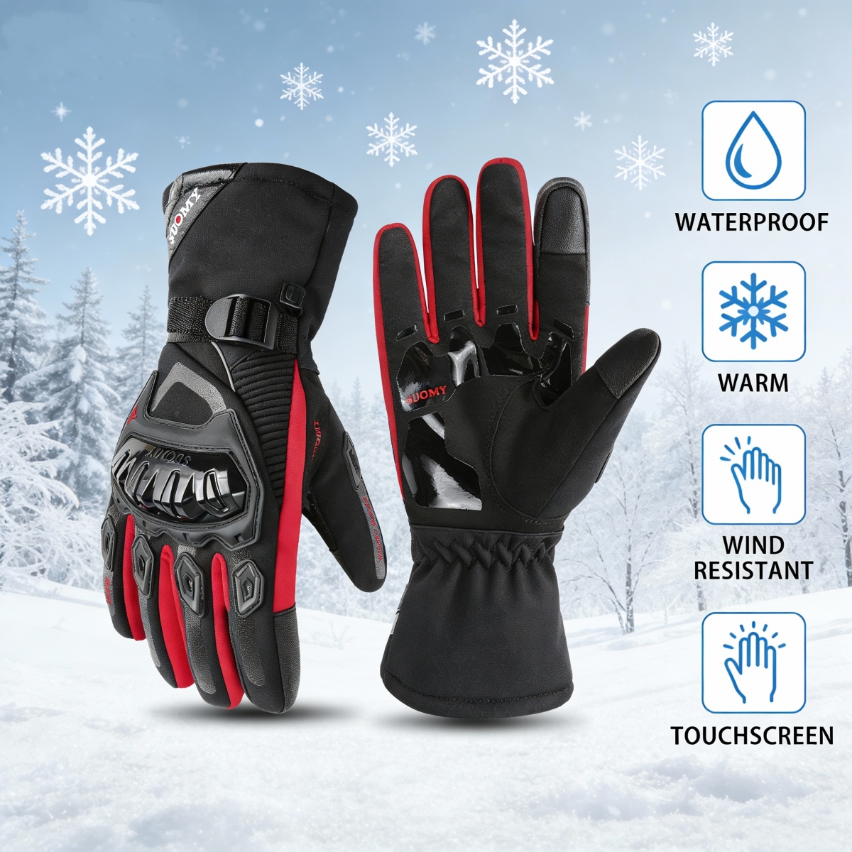 Winter Waterproof Motorcycle G - Winter Glove Insulated บทวิจารณ์และราคา