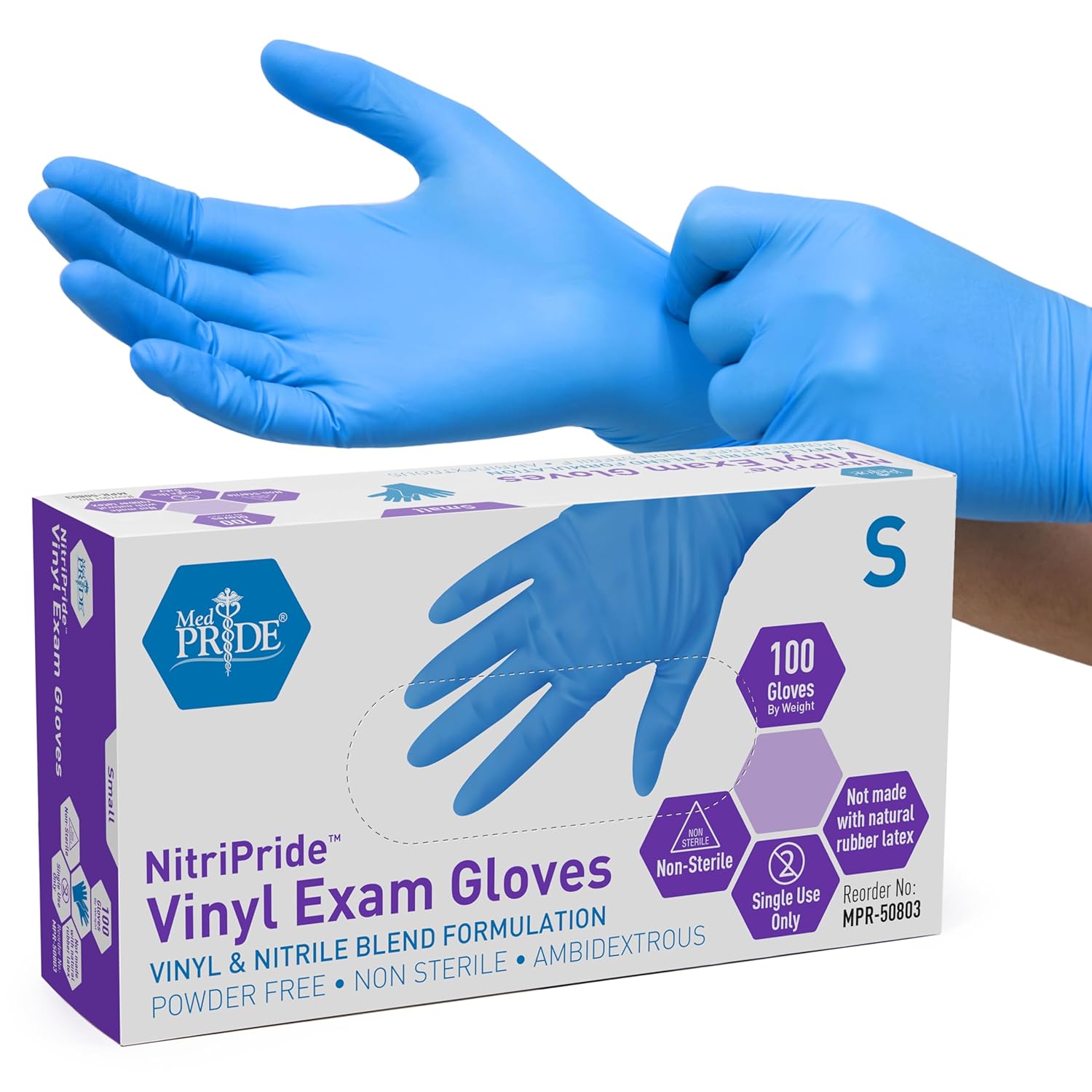 Nitrile/Vinyl Blend Exam Glove - Latex Disposable Glove บทวิจารณ์และราคา