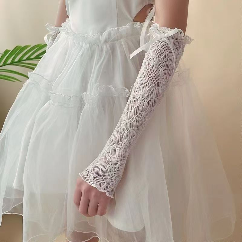 Summer Long Lace Ruffle Mesh F - Fingerless Glove Knit บทวิจารณ์และราคา