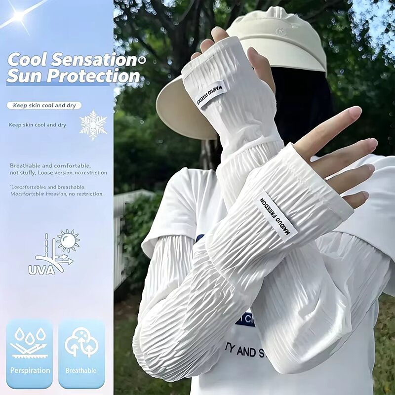 Summer Loose Ice Silk Uv Prote - Fingerless Glove Knit บทวิจารณ์และราคา