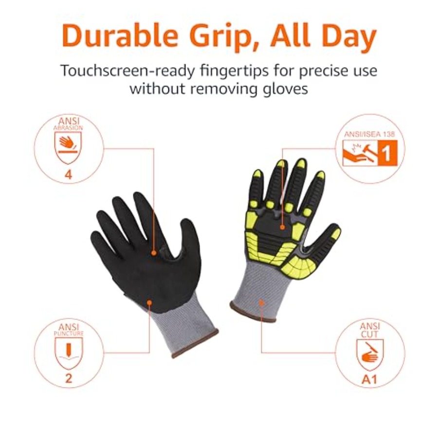 Safety work gloves for industr - Work Glove Impact บทวิจารณ์และราคา