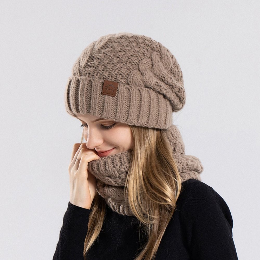 Soft Winter Beanie Hat Scarf S - Wool Glove Lined บทวิจารณ์และราคา