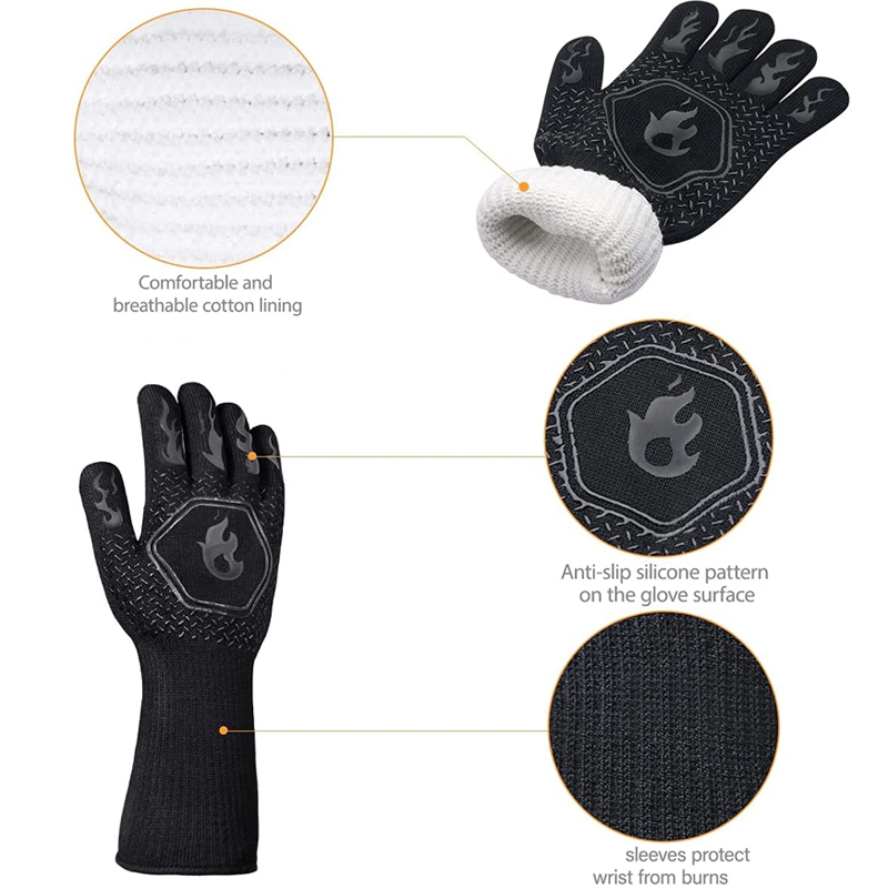 1 Pair Oven Gloves, Oven Mitts - Heat Resistant Glove บทวิจารณ์และราคา