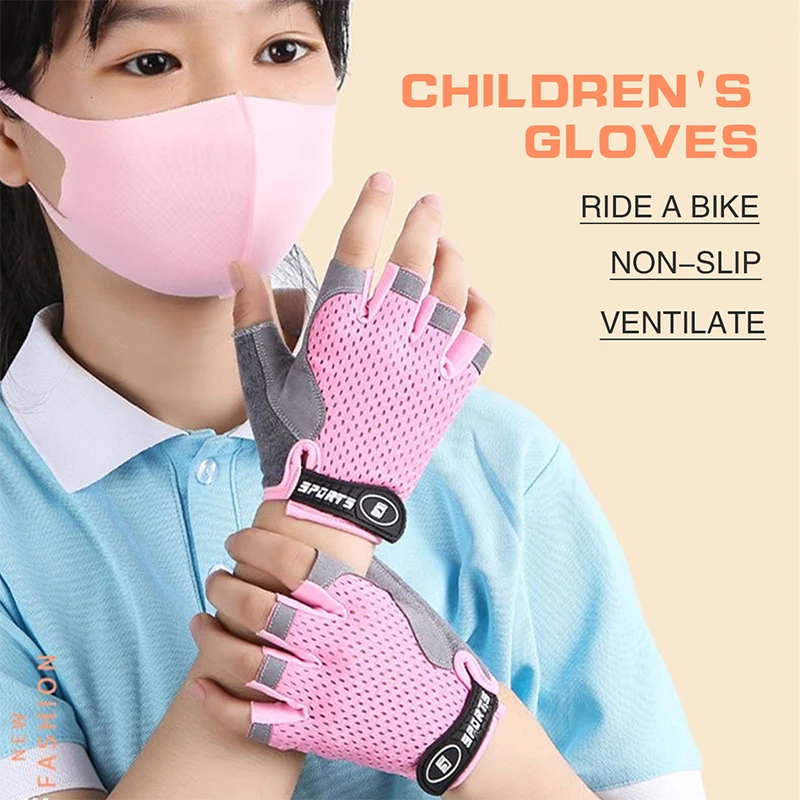 Kids Half Finger Sports Cyclin - Cycling Glove Padded บทวิจารณ์และราคา
