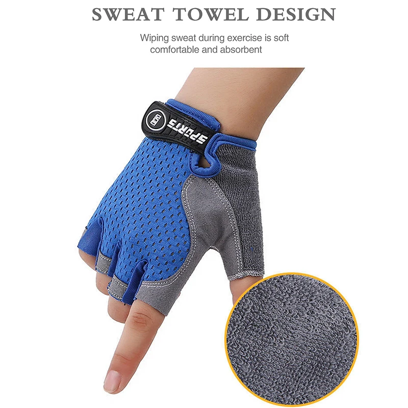 Kids Half Finger Sports Cyclin - Cycling Glove Padded บทวิจารณ์และราคา