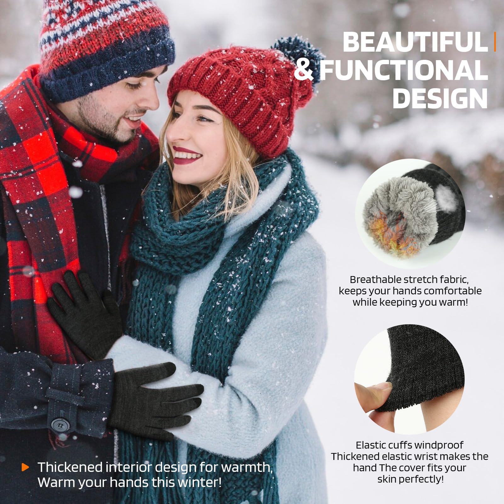1-5Pairs Winter Outdoor Sports - Magic Touch Glove บทวิจารณ์และราคา