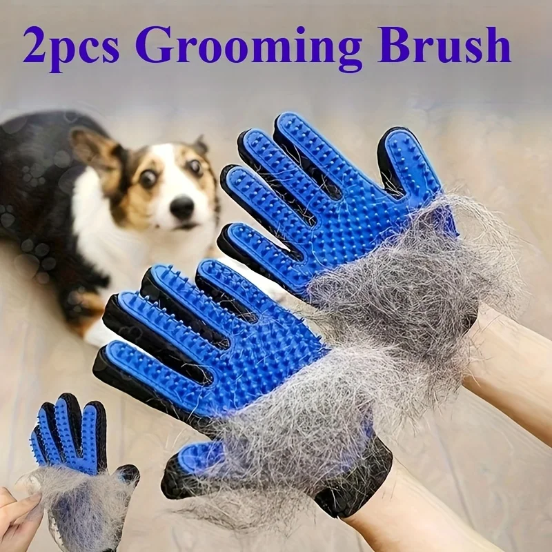 Pet Gloves Cat Grooming Gloves - Rubber Glove Cleaning บทวิจารณ์และราคา