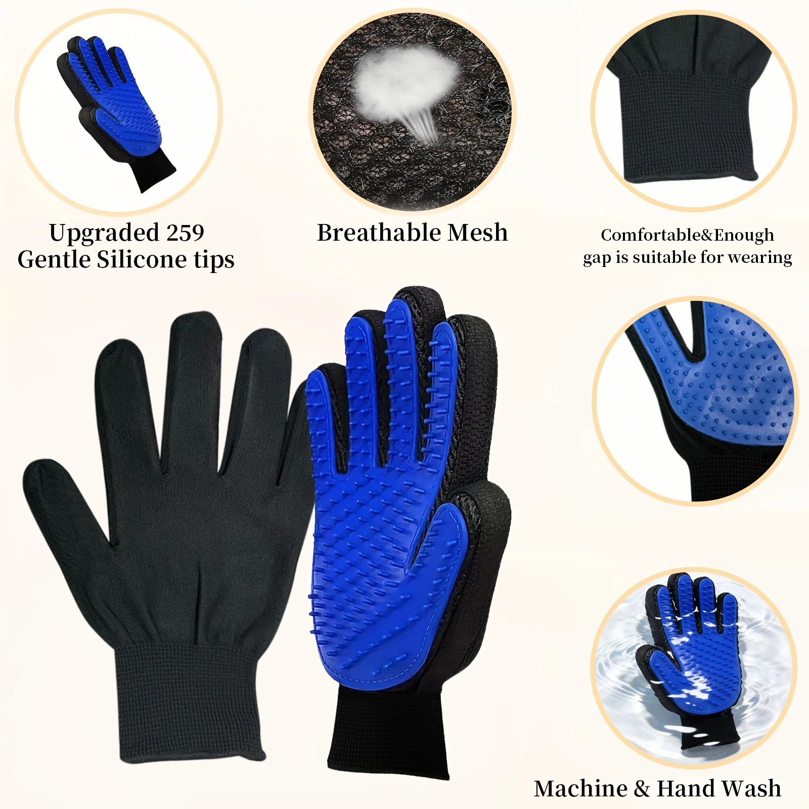Pet Gloves Cat Grooming Gloves - Rubber Glove Cleaning บทวิจารณ์และราคา