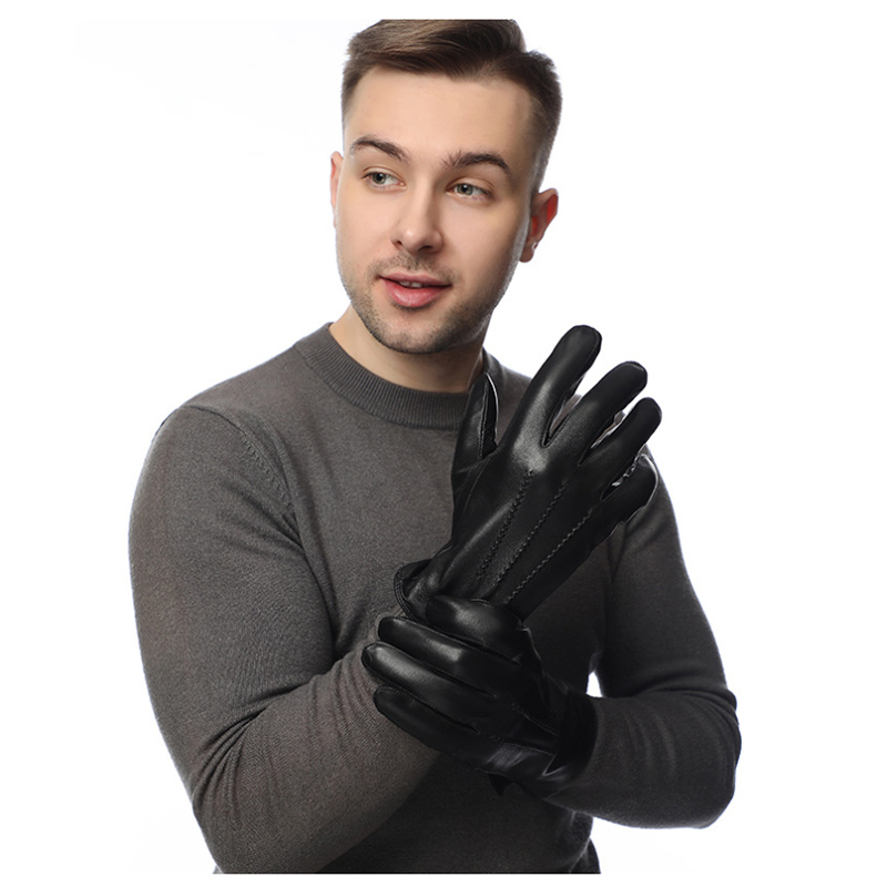 Winter Genuine Sheepskin Leath - Wool Glove Lined บทวิจารณ์และราคา
