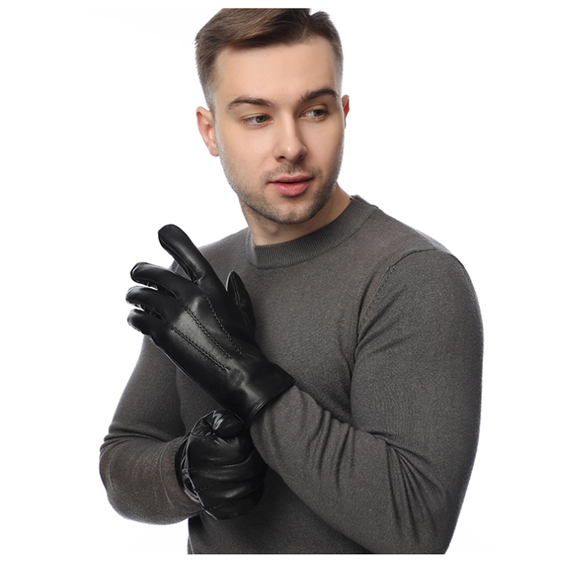 Winter Genuine Sheepskin Leath - Wool Glove Lined บทวิจารณ์และราคา