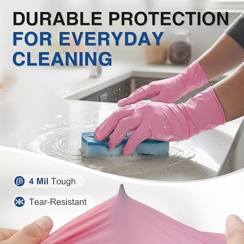 Pink Nitrile Disposable Gloves - Latex Disposable Glove บทวิจารณ์และราคา