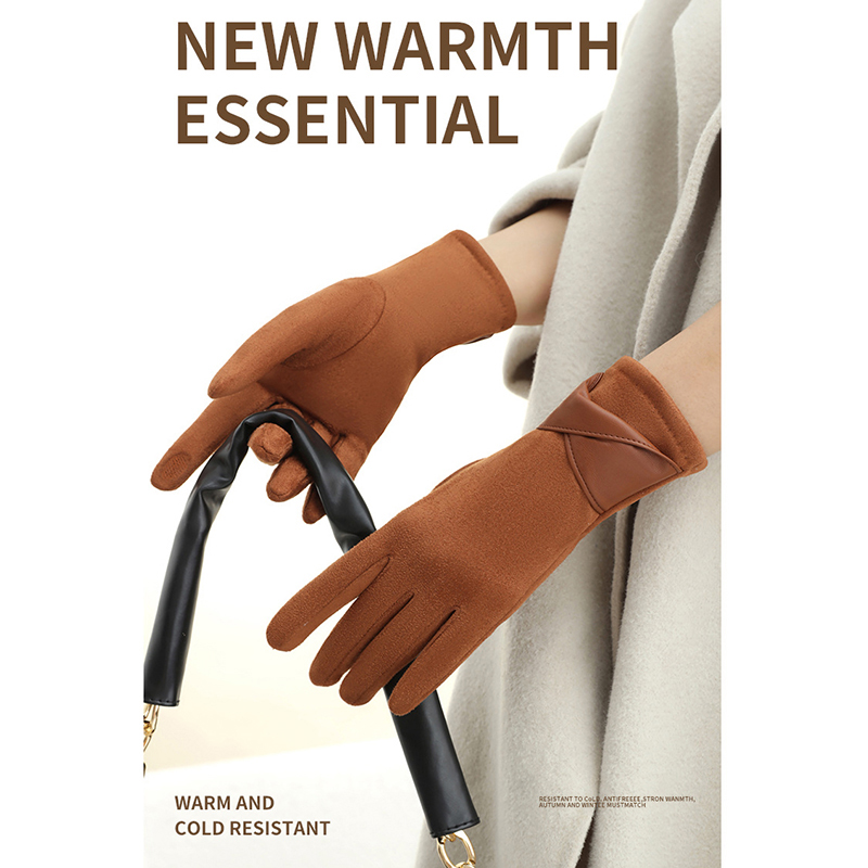 1 Pair Suede Gloves For Women  - Leather Driving Glove บทวิจารณ์และราคา