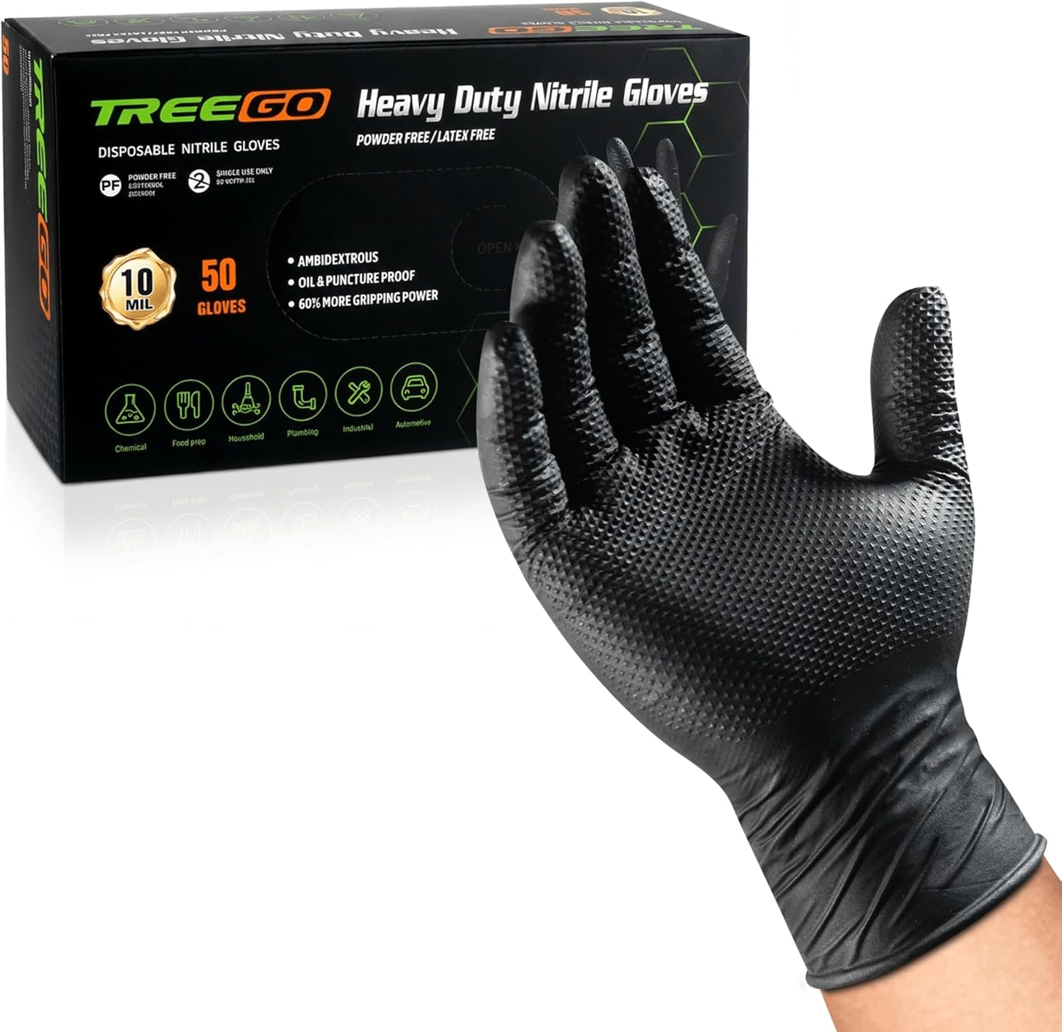 10 Mil Nitrile Gloves Large -  - Latex Disposable Glove บทวิจารณ์และราคา