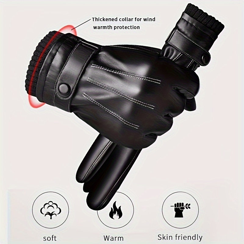 1Pair Winter Gloves Warm Drivi - Leather Driving Glove บทวิจารณ์และราคา