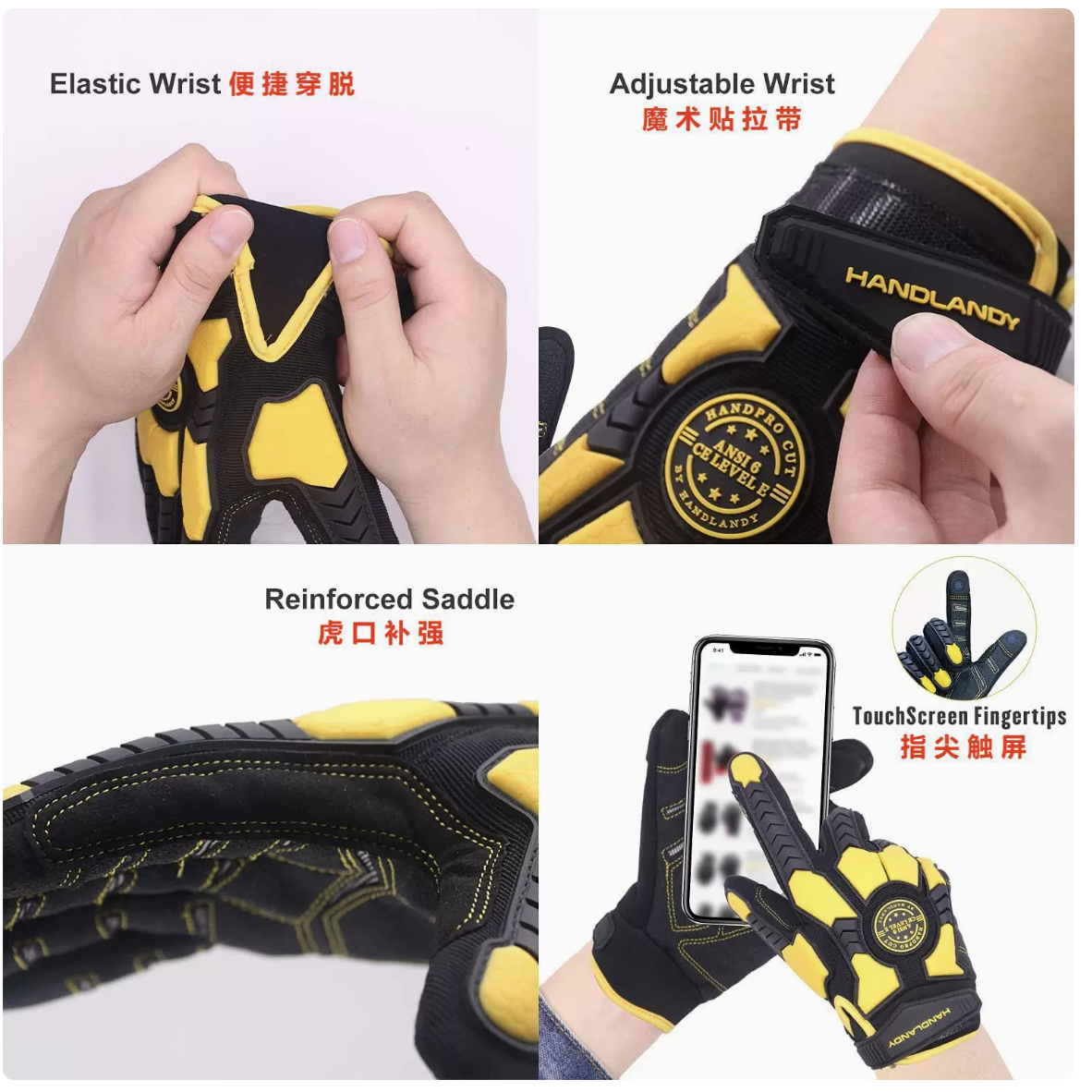 Heavy Duty Work Gloves, Cut 6  - Work Glove Impact บทวิจารณ์และราคา