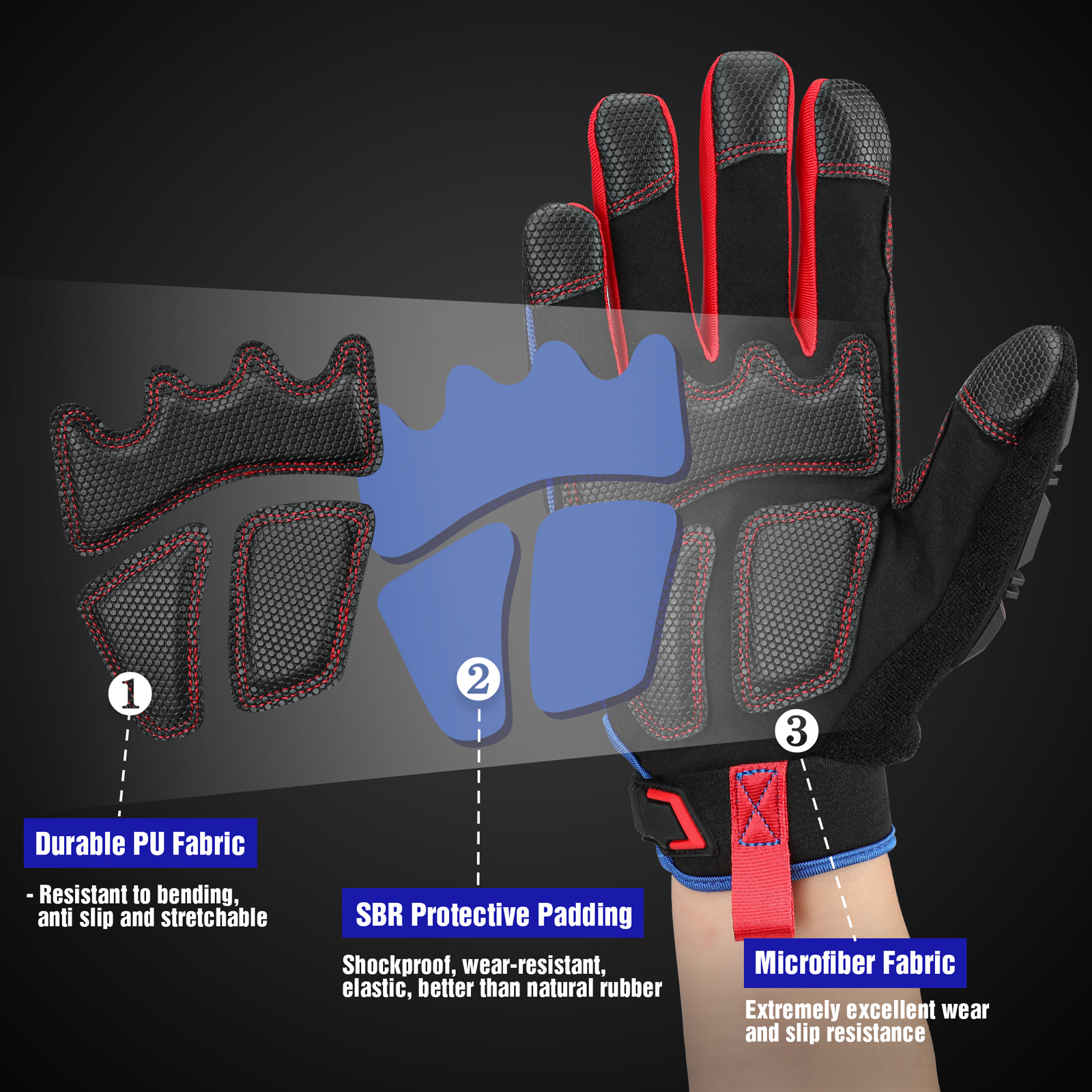 WORKPRO Heavy-duty Work Gloves - Work Glove Impact บทวิจารณ์และราคา
