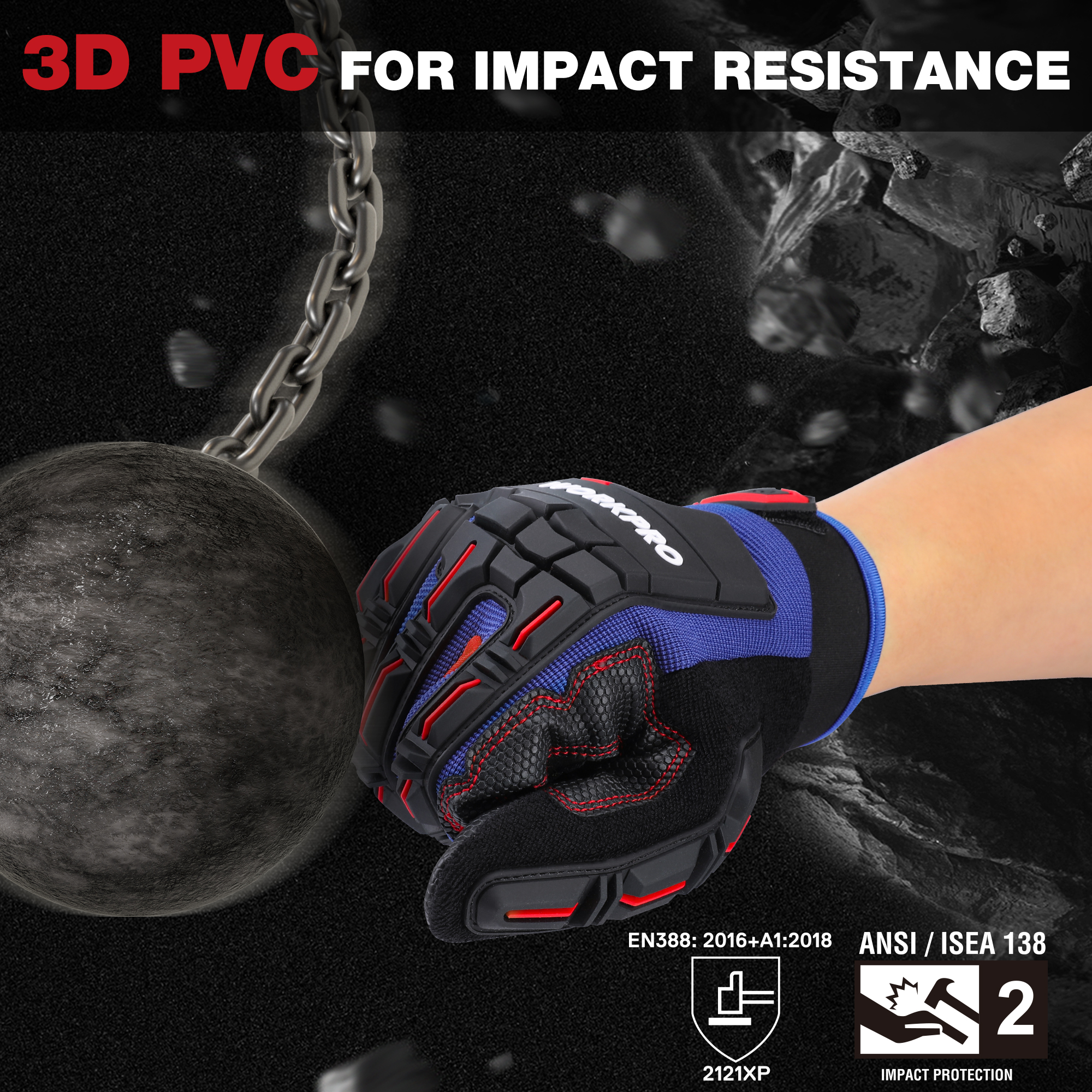 WORKPRO Heavy-duty Work Gloves - Work Glove Impact บทวิจารณ์และราคา