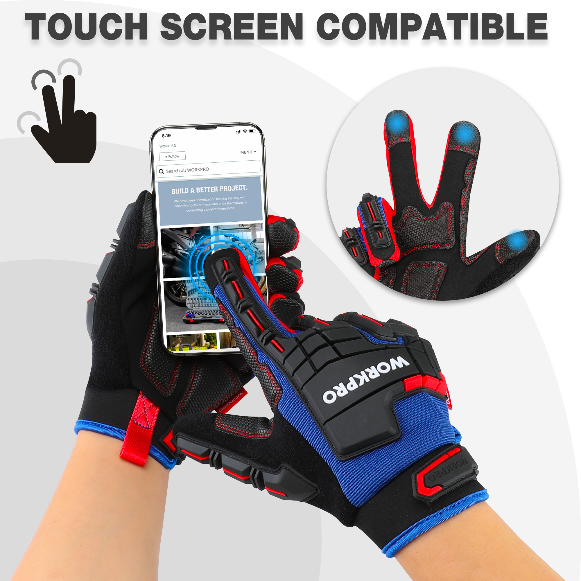 WORKPRO Heavy-duty Work Gloves - Work Glove Impact บทวิจารณ์และราคา