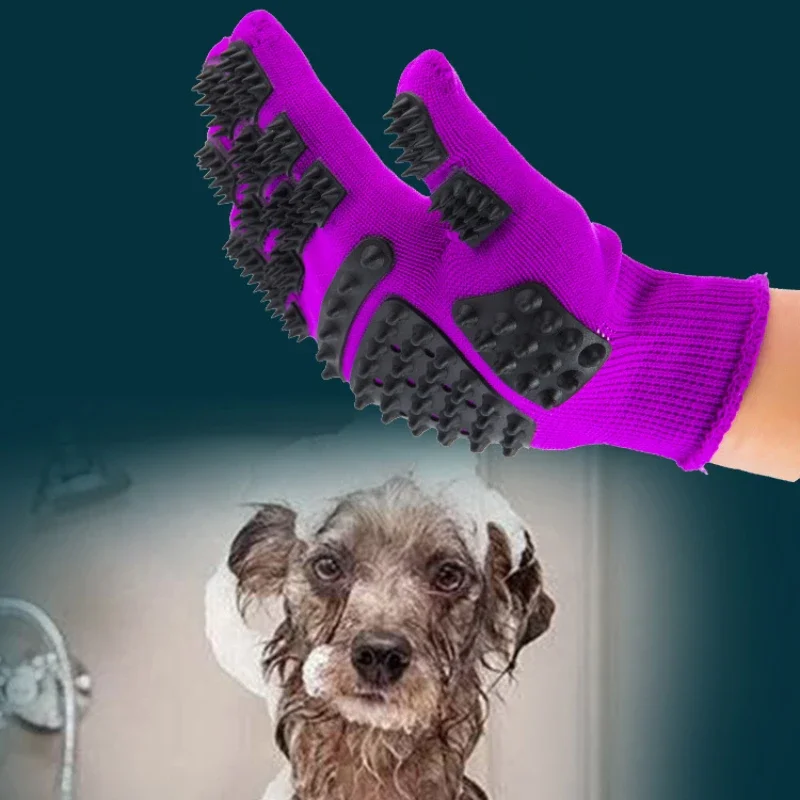 1PC Pet Hair Grooming Gloves C - Rubber Glove Cleaning บทวิจารณ์และราคา