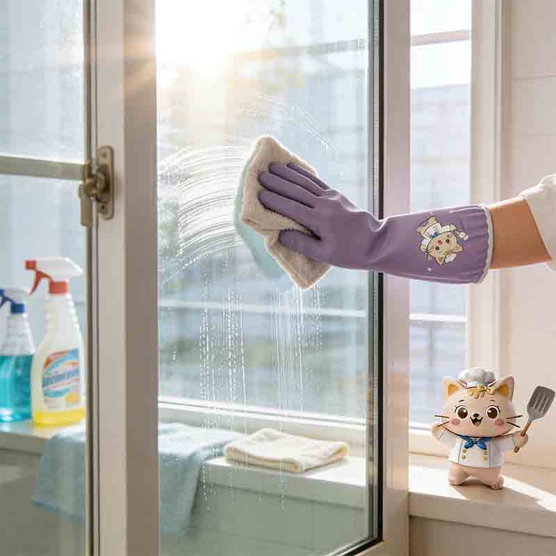 1 pair of household cleaning a - Dish Glove Rubber บทวิจารณ์และราคา