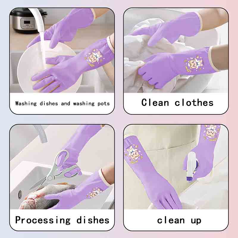 1 pair of household cleaning a - Dish Glove Rubber บทวิจารณ์และราคา
