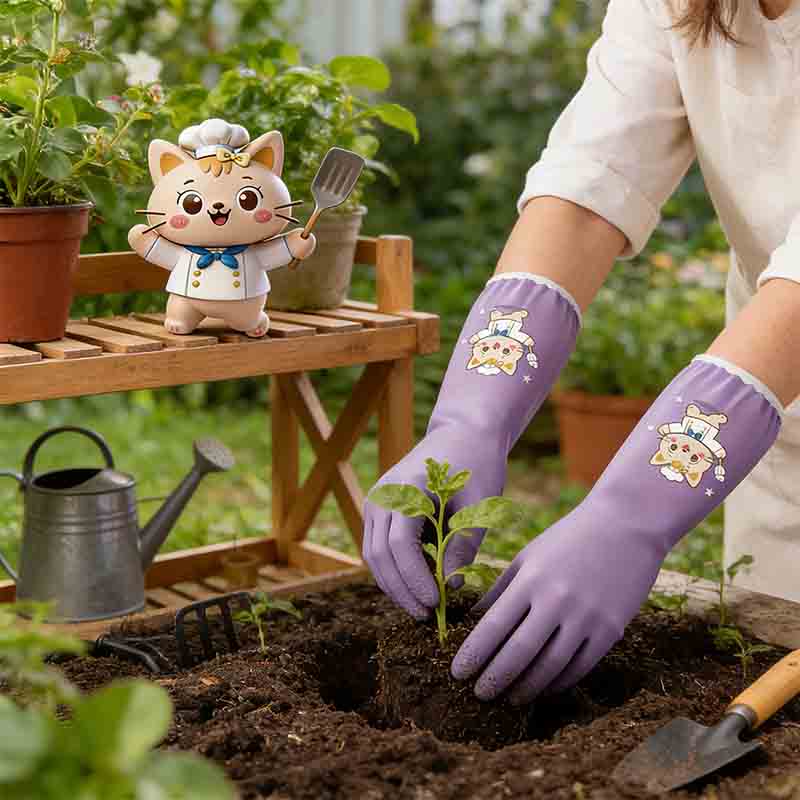 1 pair of household cleaning a - Dish Glove Rubber บทวิจารณ์และราคา