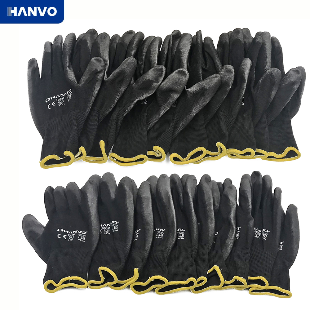 10 Pairs PU Nitrile Safety Coa - Nitrile Mechanic Glove บทวิจารณ์และราคา