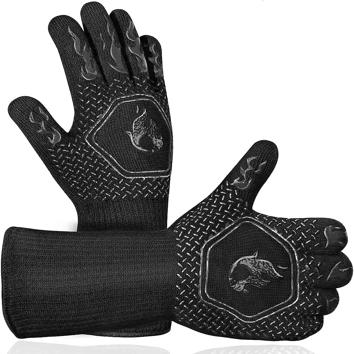 BBQ Grill Gloves High Temp Res - Oven Mitt Silicone บทวิจารณ์และราคา