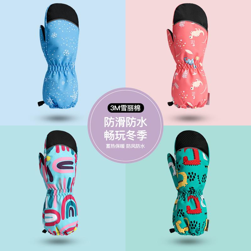 Kids Ski Gloves Winter Warm Wa - Ski Glove Waterproof บทวิจารณ์และราคา