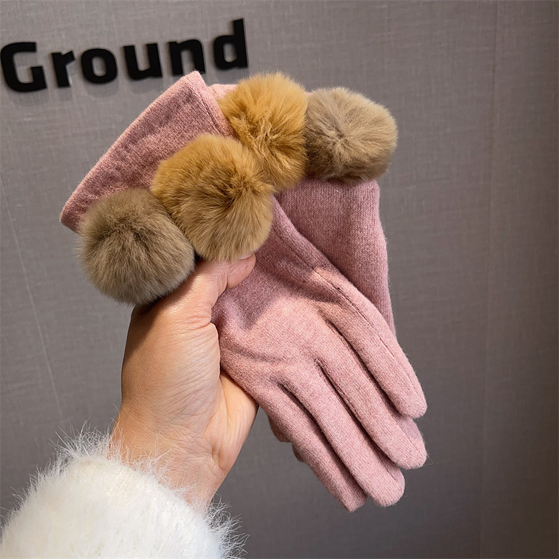 Gloves Women Wool Plaid Fox Fu - Wool Glove Lined บทวิจารณ์และราคา