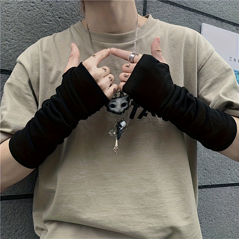 Fashion ninja arm cover, knitt - Fingerless Glove Knit บทวิจารณ์และราคา