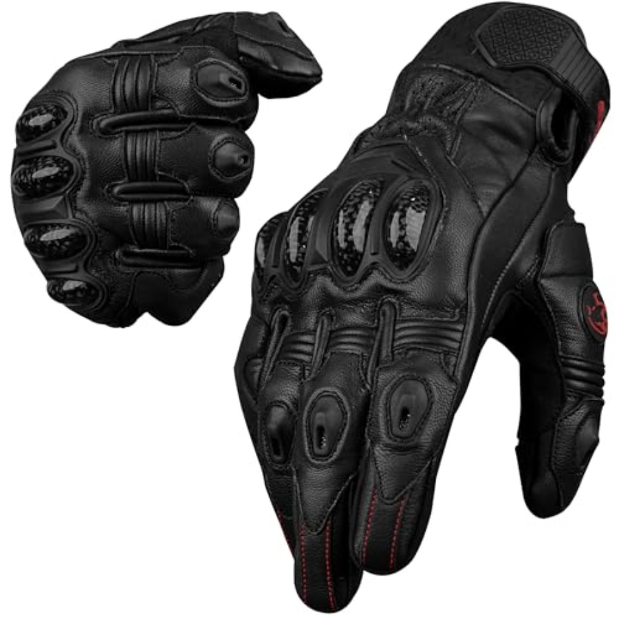Leather Motorcycle Gloves for  - Motorcycle Glove Knuckle บทวิจารณ์และราคา