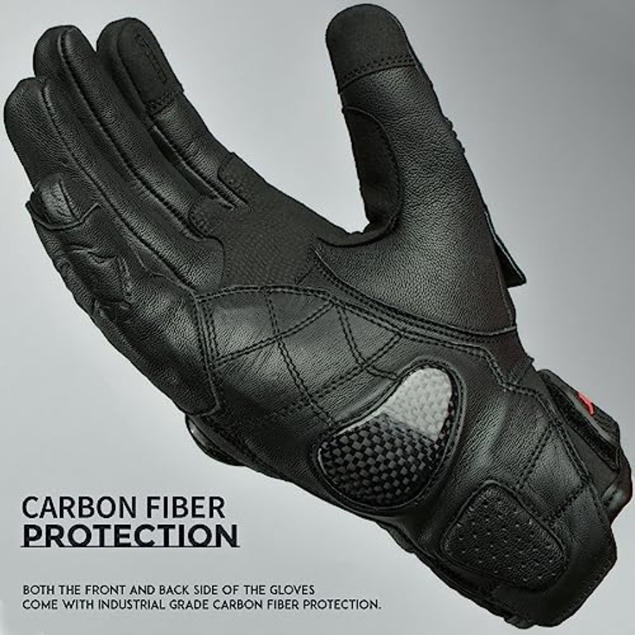 Leather Motorcycle Gloves for  - Motorcycle Glove Knuckle บทวิจารณ์และราคา