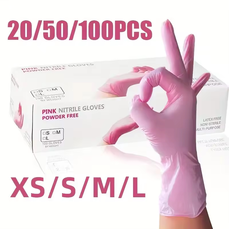 20/50/100PCS Pink Disposable G - Nitrile Mechanic Glove บทวิจารณ์และราคา