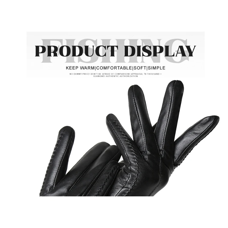 Women's Sheepskin Gloves Winte - Leather Driving Glove บทวิจารณ์และราคา
