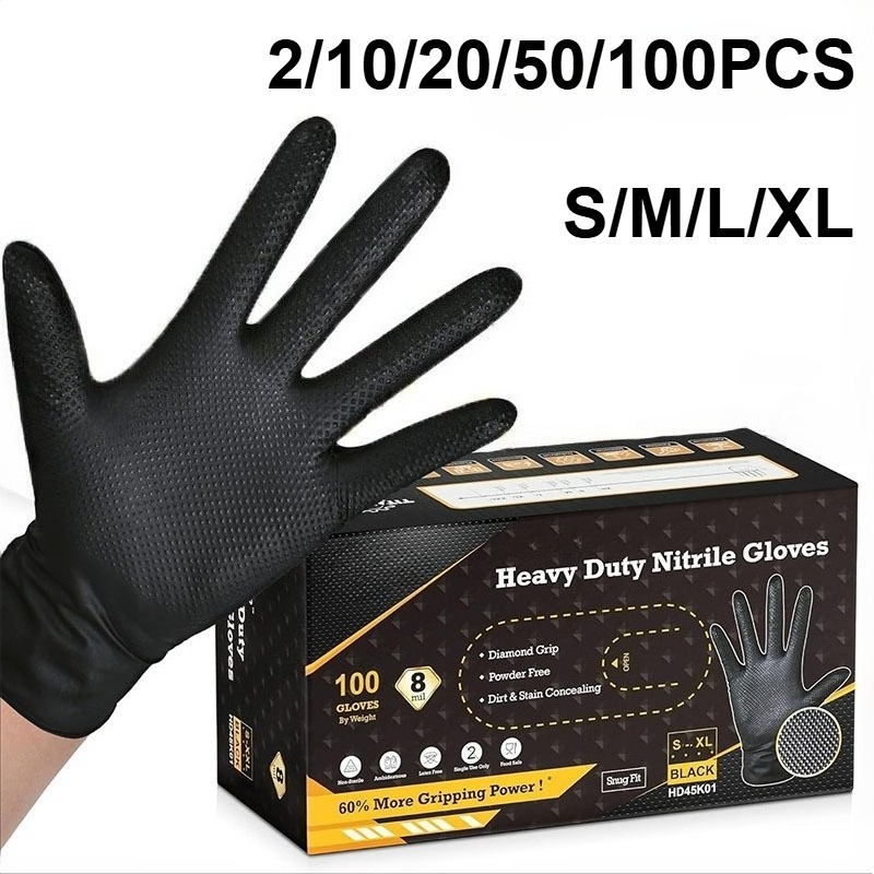 2-100PCS 8mil Heavy Duty Indus - Nitrile Mechanic Glove บทวิจารณ์และราคา