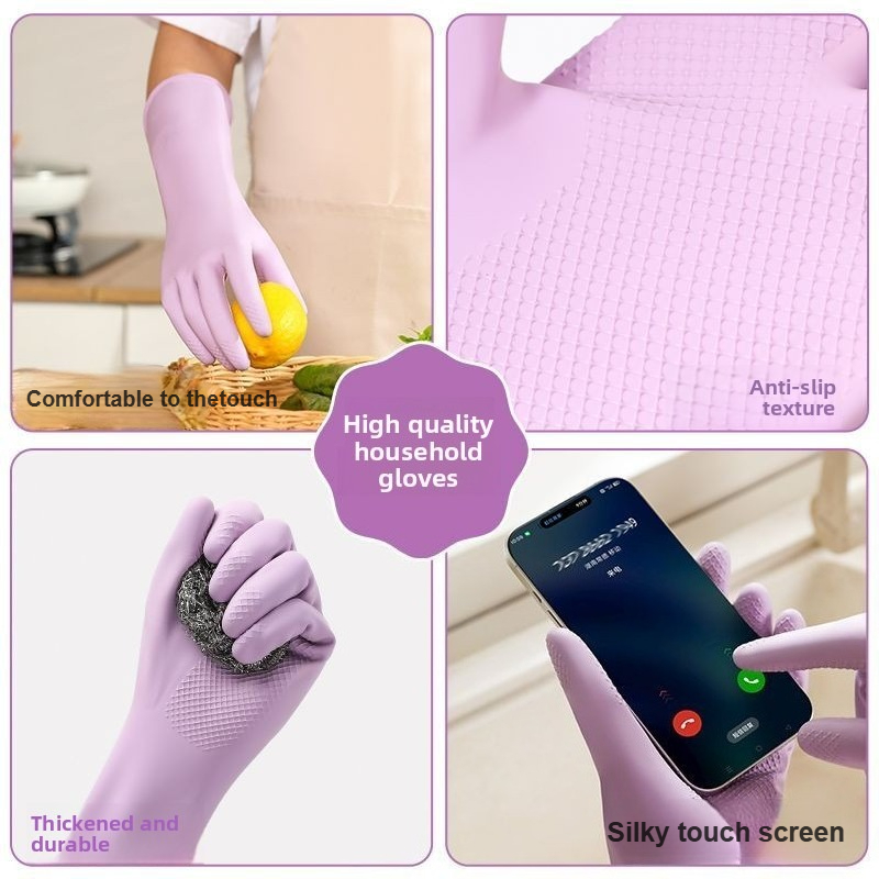 Latex Dish Washing Gloves,with - Dish Glove Rubber บทวิจารณ์และราคา