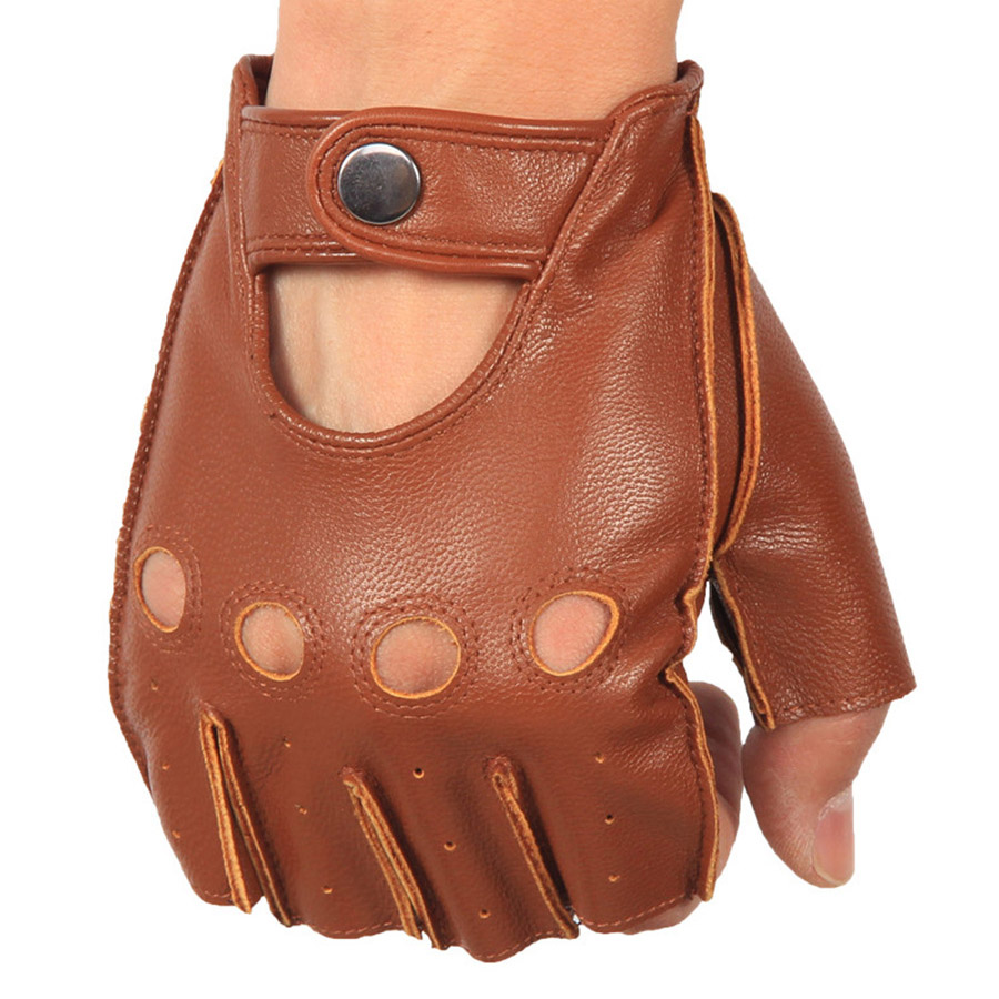 High Quality Man's Half Finger - Leather Driving Glove บทวิจารณ์และราคา