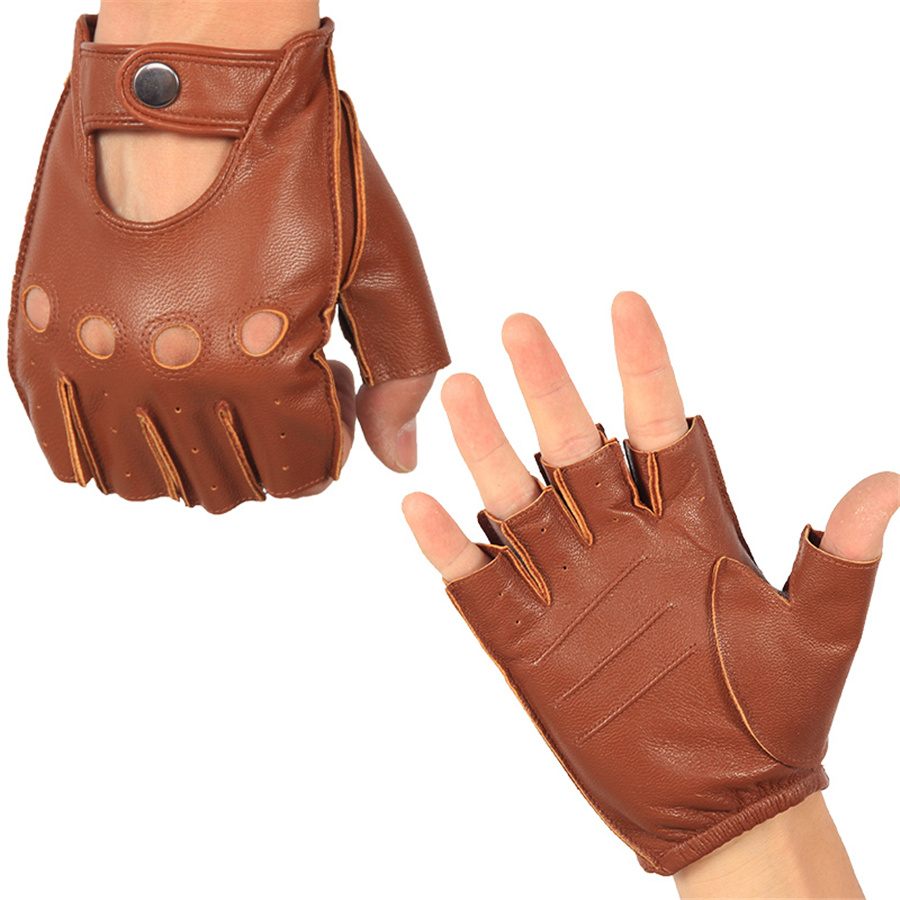 High Quality Man's Half Finger - Leather Driving Glove บทวิจารณ์และราคา
