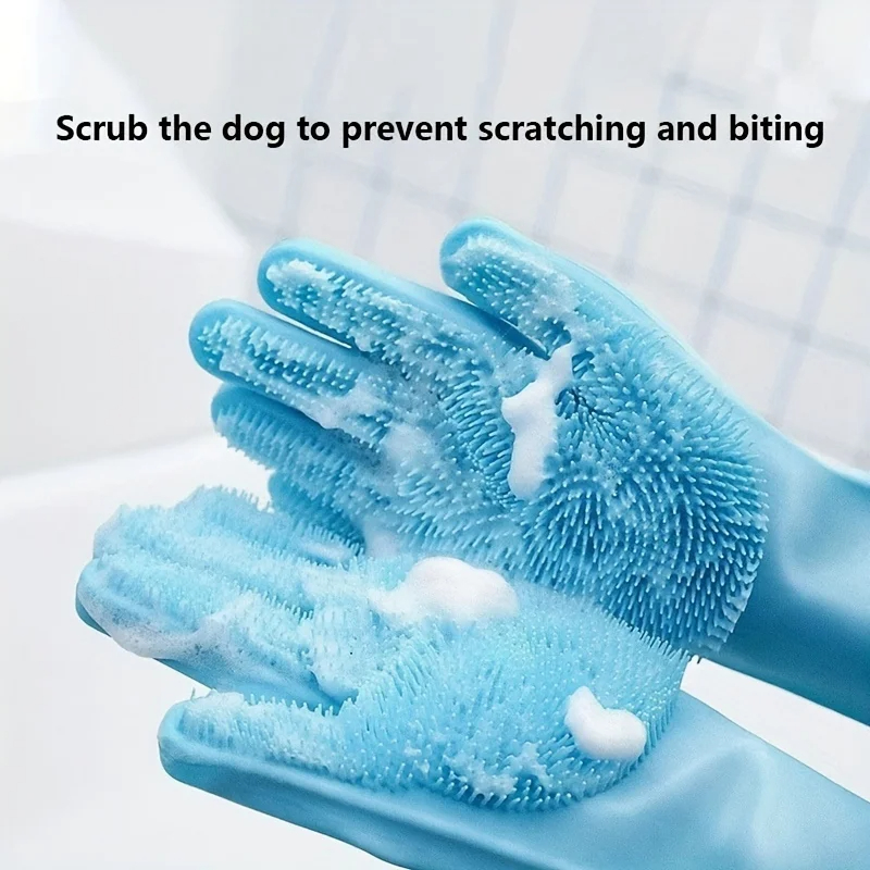 Pet Grooming Cleaning Gloves D - Rubber Glove Cleaning บทวิจารณ์และราคา