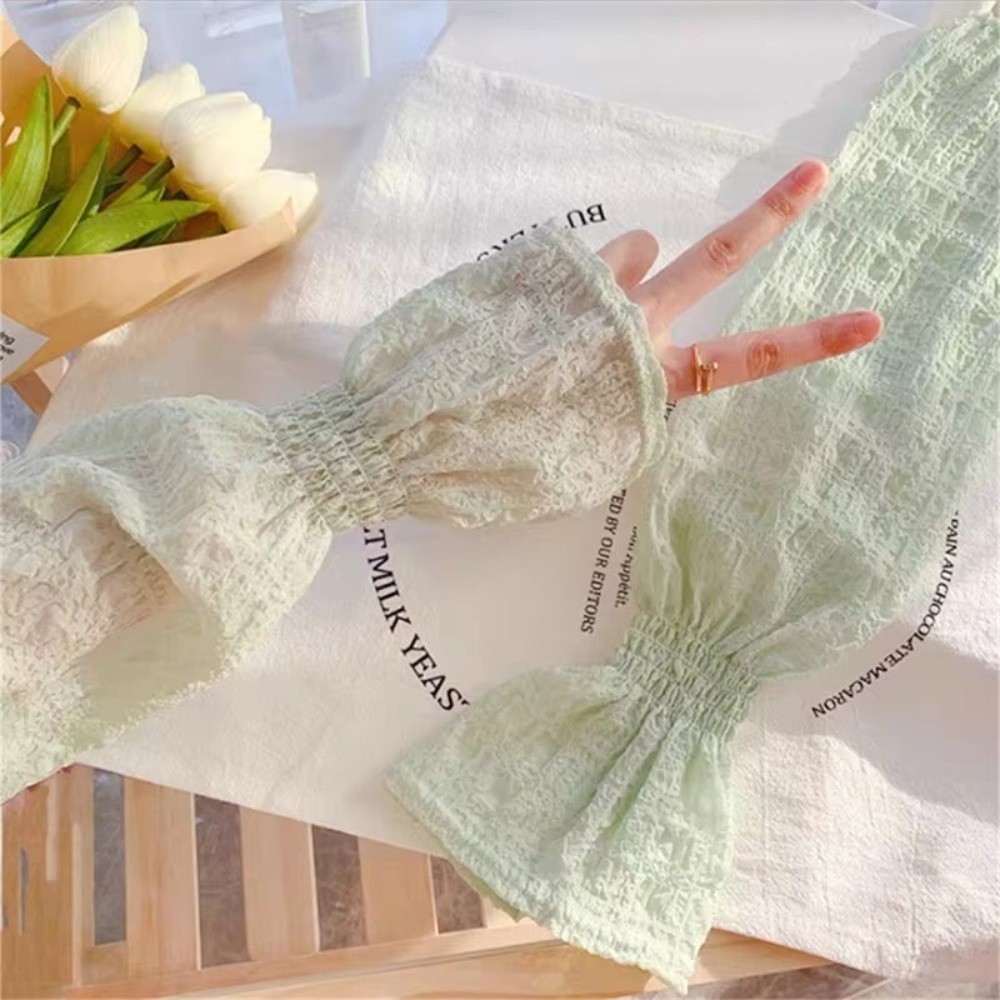 Summer Outdoor Lace Mesh Sun P - Fingerless Glove Knit บทวิจารณ์และราคา