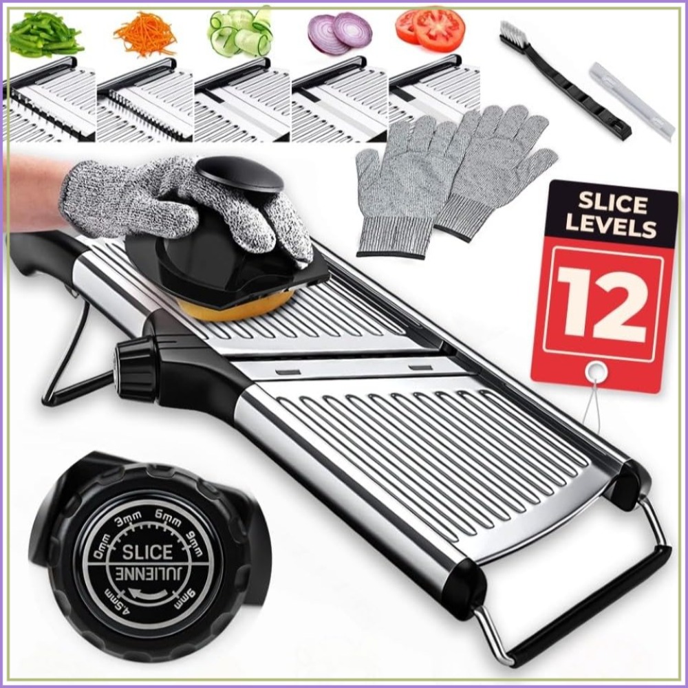 Adjustable Mandoline Food Slic - Cut Resistant Glove บทวิจารณ์และราคา