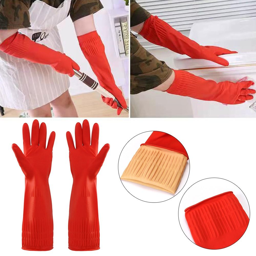 1 Pair Heavy Duty Rubber Glove - Dish Glove Rubber บทวิจารณ์และราคา