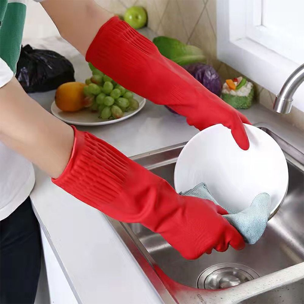 1 Pair Heavy Duty Rubber Glove - Dish Glove Rubber บทวิจารณ์และราคา