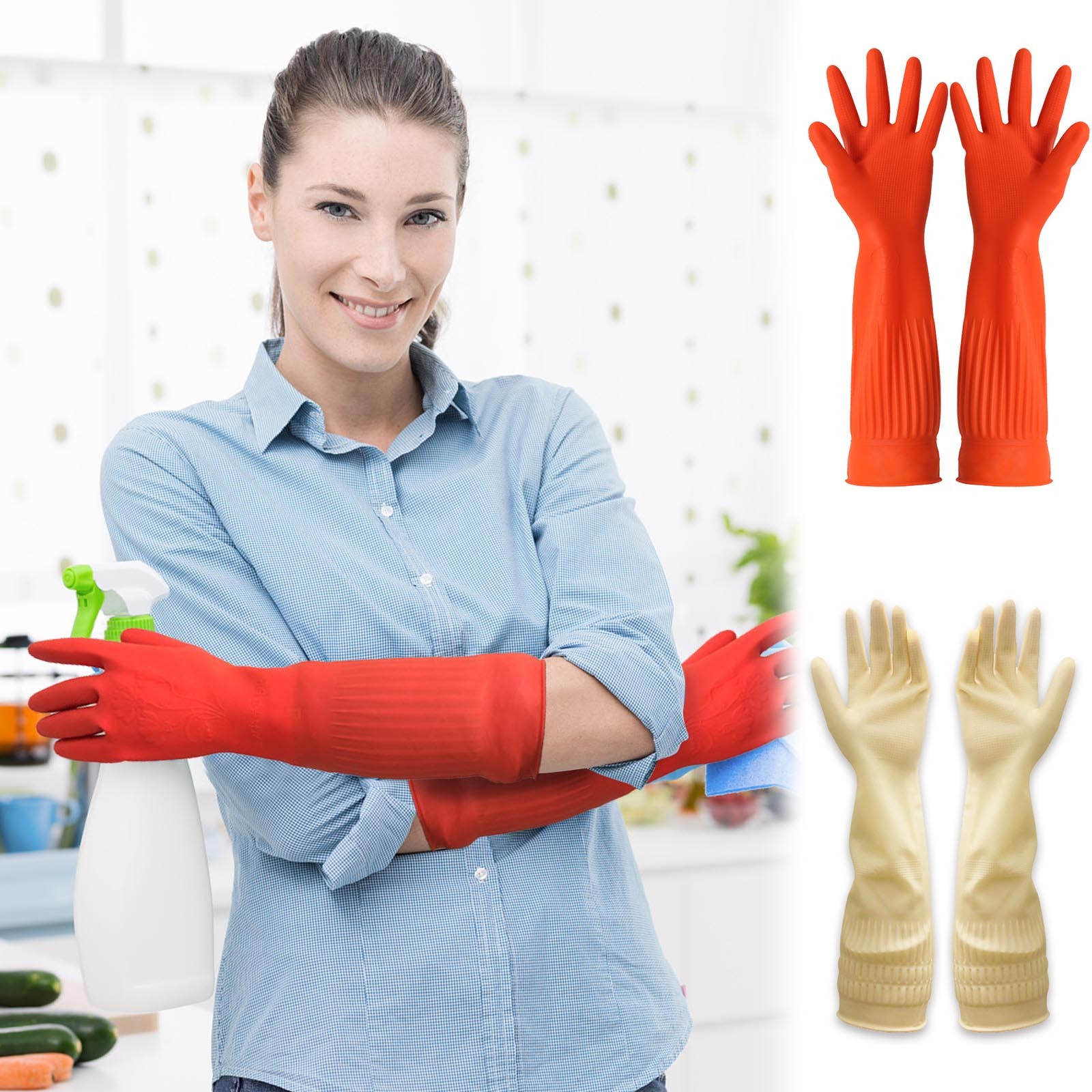 1pair Flexible Comfortable Rub - Dish Glove Rubber บทวิจารณ์และราคา