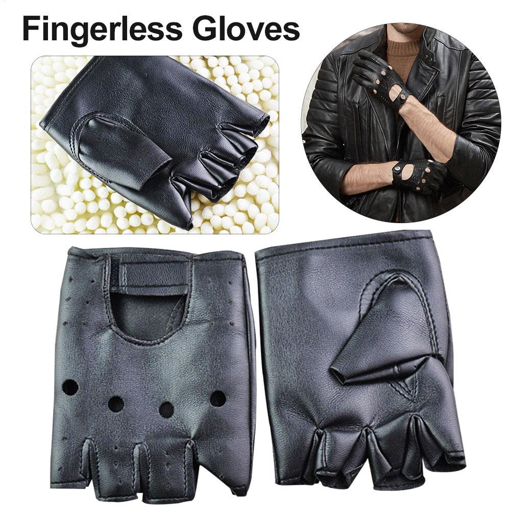 Punk Fingerless Gloves PU Leat - Workout Glove Gym บทวิจารณ์และราคา