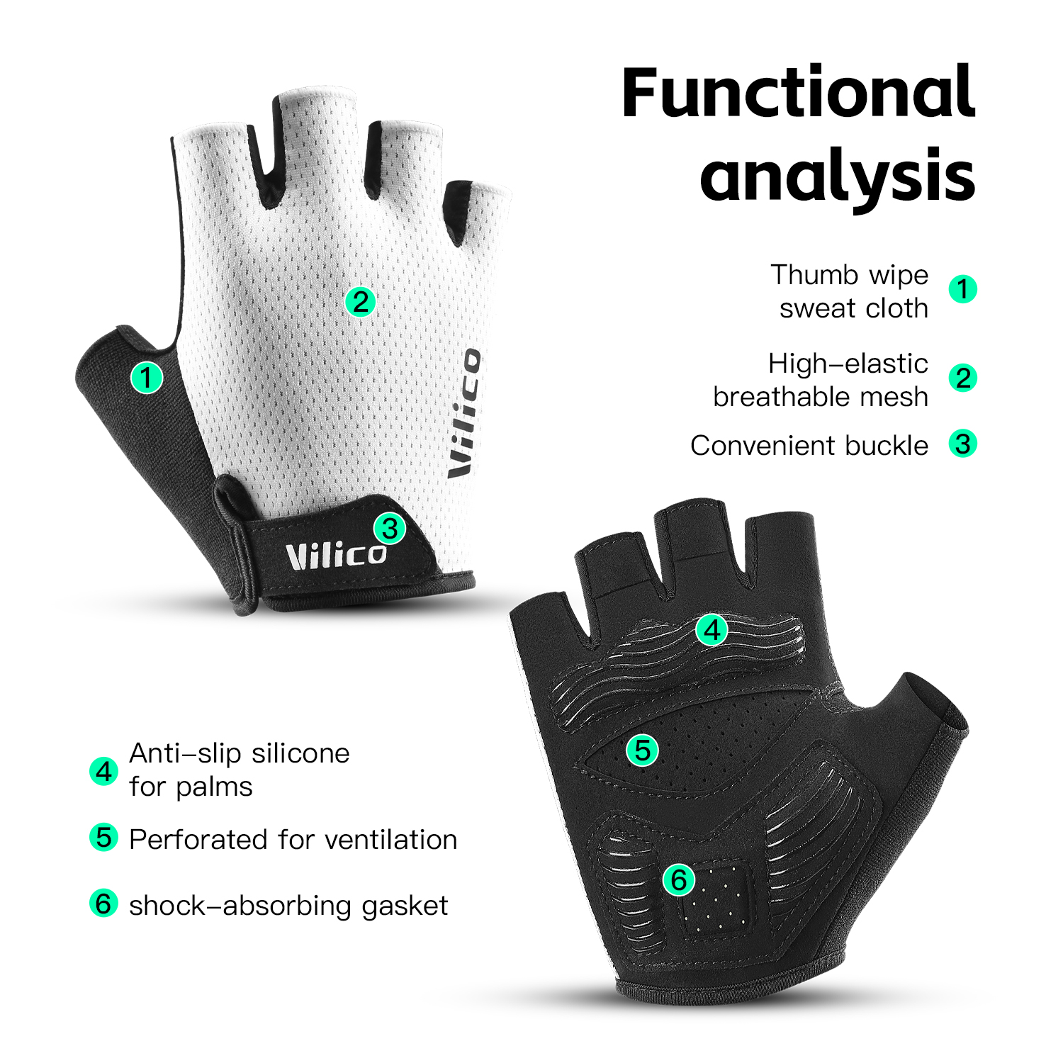 VILICO Breathable Half Finger  - Workout Glove Gym บทวิจารณ์และราคา