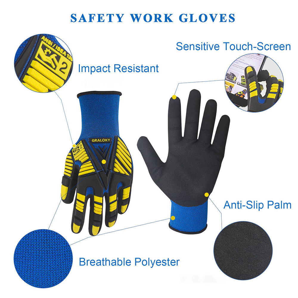 ANSI Level 2 Impact Resistant  - Work Glove Impact บทวิจารณ์และราคา