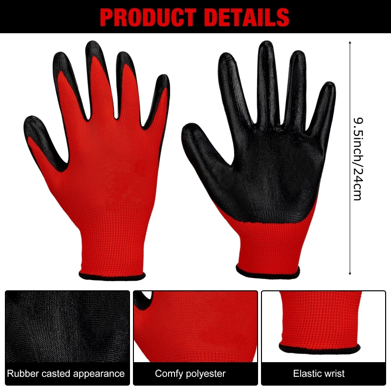 20PCS Nitrile Coated Safety Wo - Nitrile Mechanic Glove บทวิจารณ์และราคา