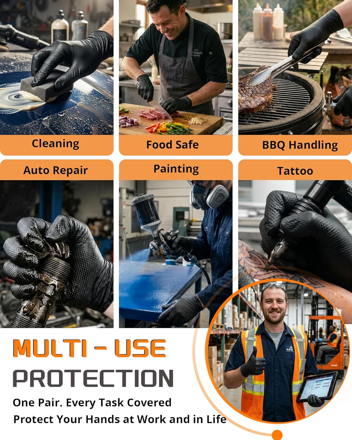9mil Heavy Duty Disposable Nit - Nitrile Mechanic Glove บทวิจารณ์และราคา